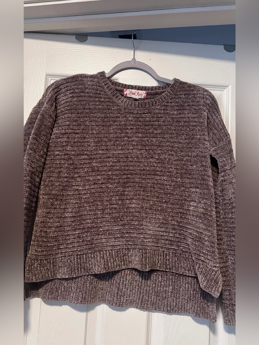 Pink Rose Women's Textured Brown Sweater